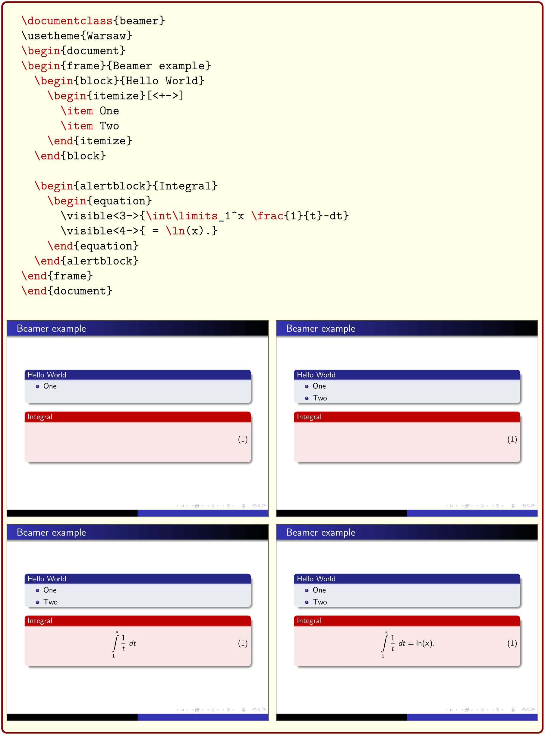 Compiled output